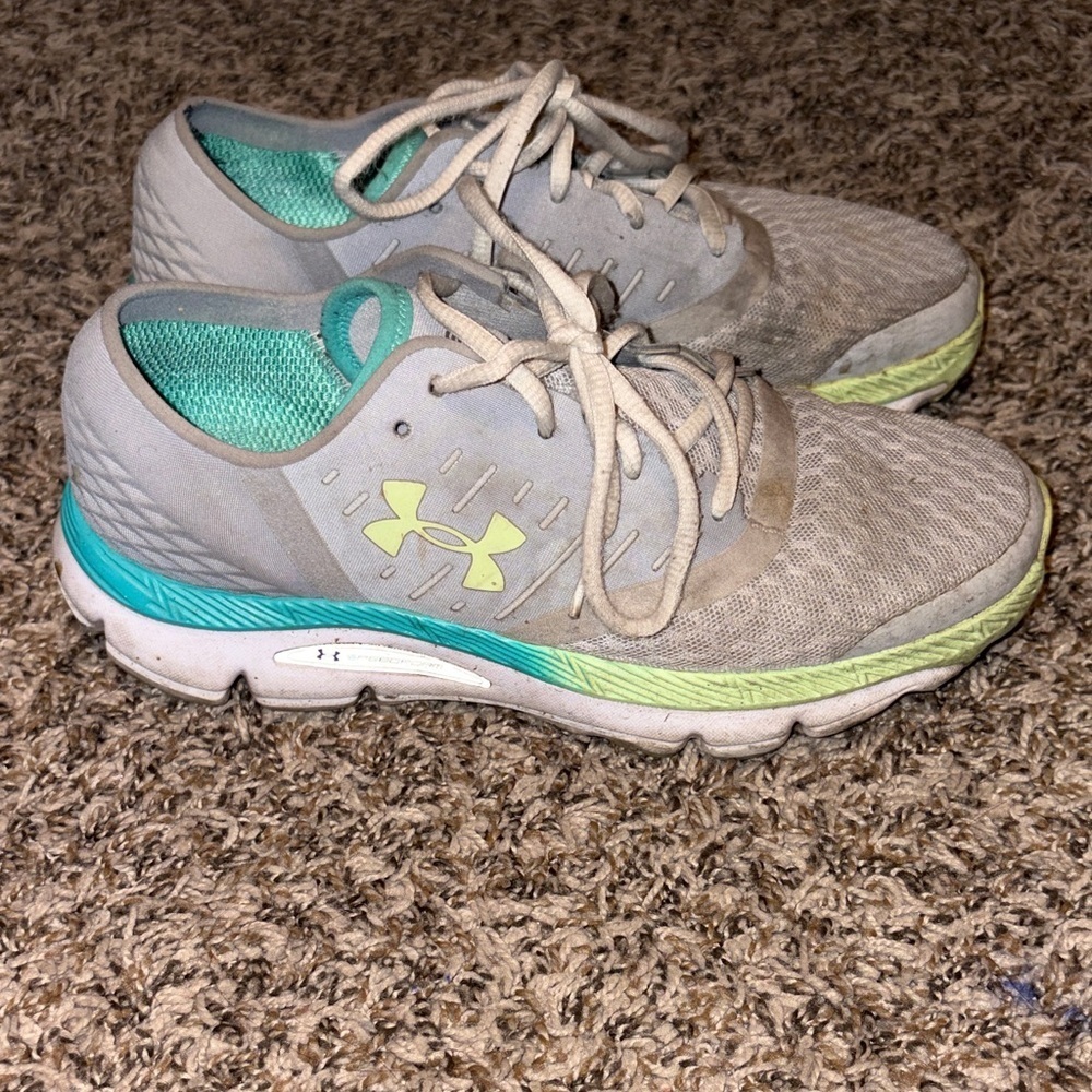 Under Armour Women's Speedform Gray and Lime Athletic Shoes - Picture 3 of 8